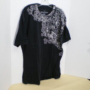 Xtreme Couture Black Graphic Tee Shirt with Skeleton and Skull Design, Size 2XL